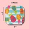 8 Ct. Pineapple Dessert Plates 7" Square Paper Plates with Tropical Stripe Design